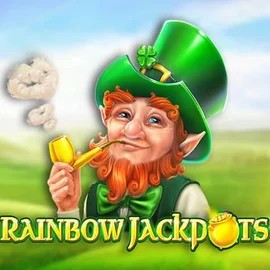 Rainbow Jackpots logo by Red Tiger Gaming at Honeybetz Casino
